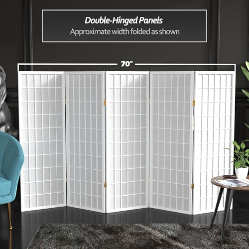 White 3 Panels 4 ft. Short Window Pane Shoji Screen U732