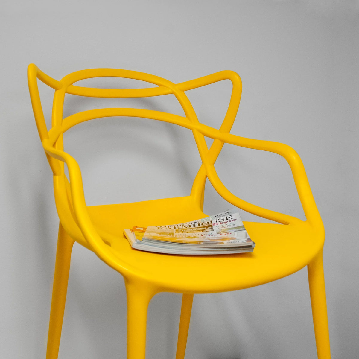 Yellow Molded Plastic Dining Chair Set of 2 Q459375