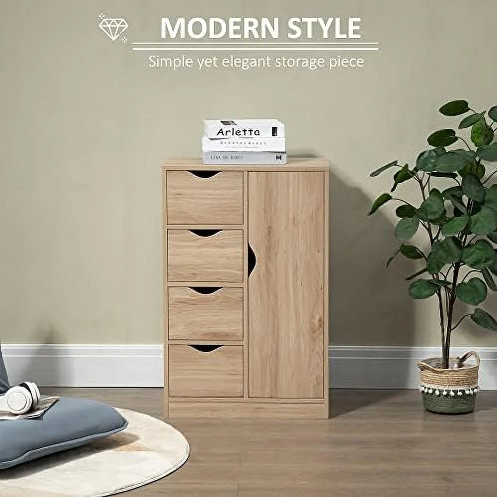 Oak 4 Drawer Bathroom Floor Cabinet I1977