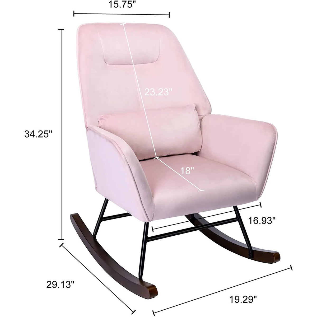 Pink Upholstered Rocking Chair A1388