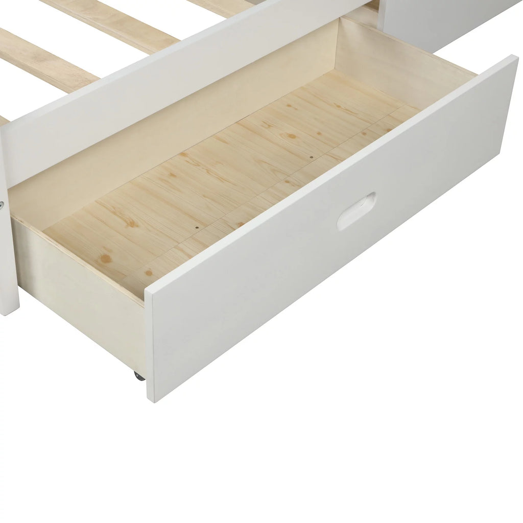 Wood Platform Bed Frame with Drawers and Headboard C155355