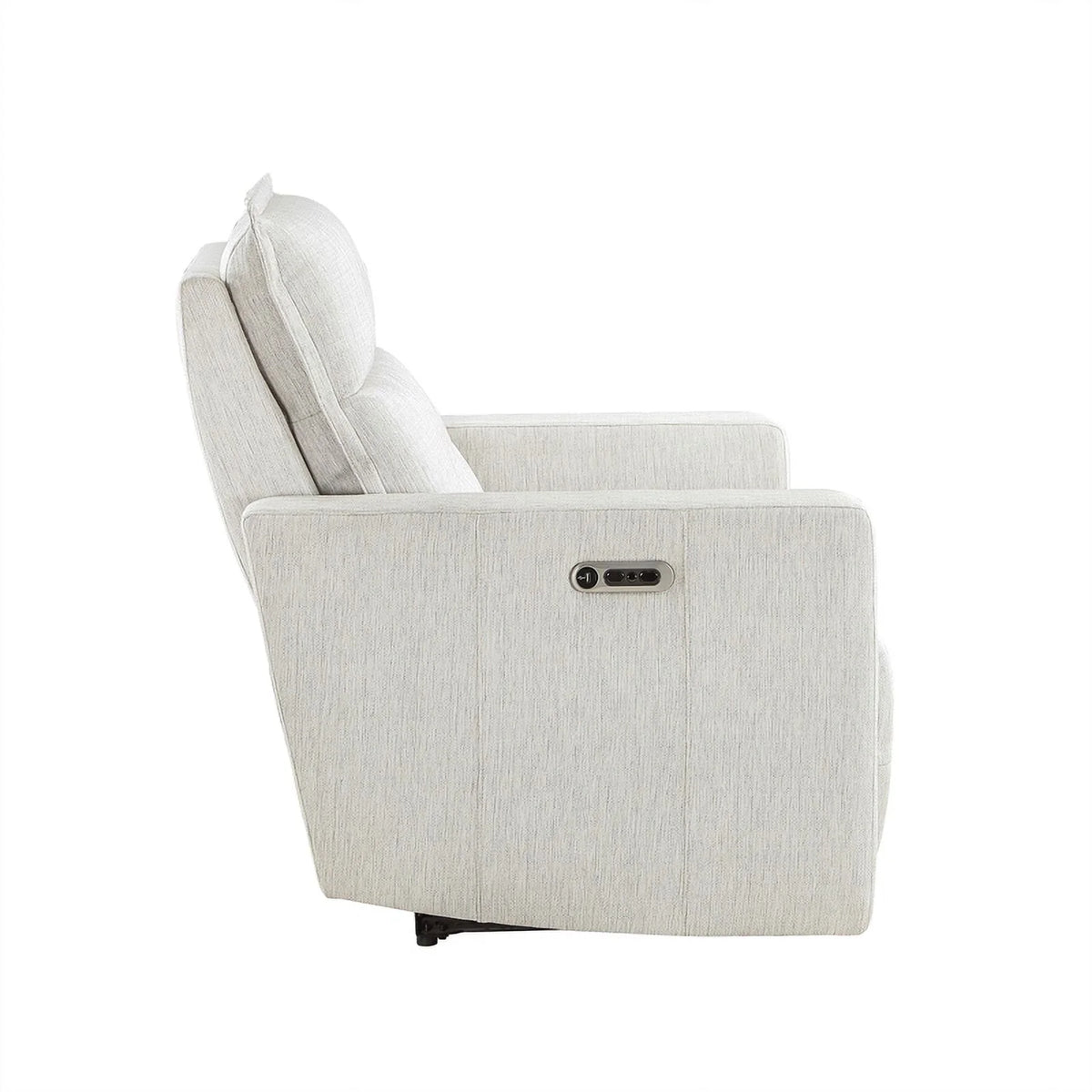 White Fabric Power Reclining Chair with Power Headrest G28516