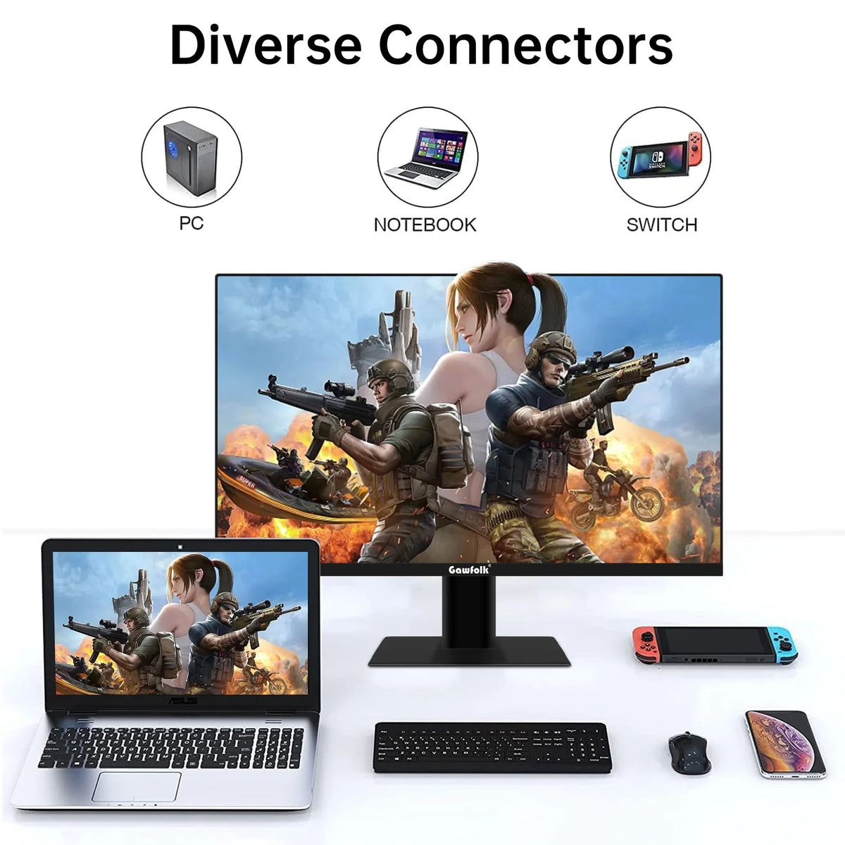 24.5 inch Curved Gaming Monitor 180hz FHD Frameless VA Black Y10463