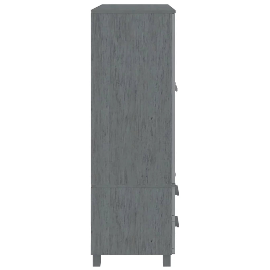 Dark Gray Solid Wood Pine Wardrobe W386834
