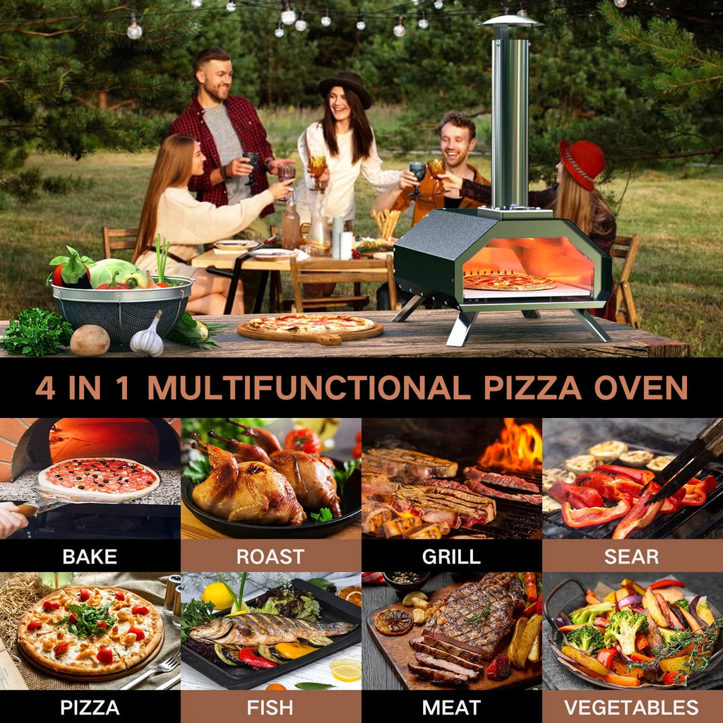 13 Wood Pellet Stainless Steel Pizza Oven with Foldable Legs S219