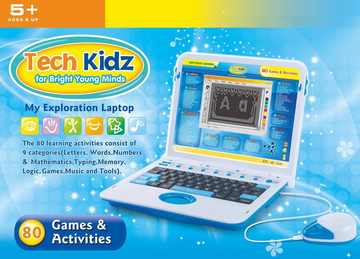 Blue Educational Interactive Toy Computer with 80 Games and LCD Screen G241