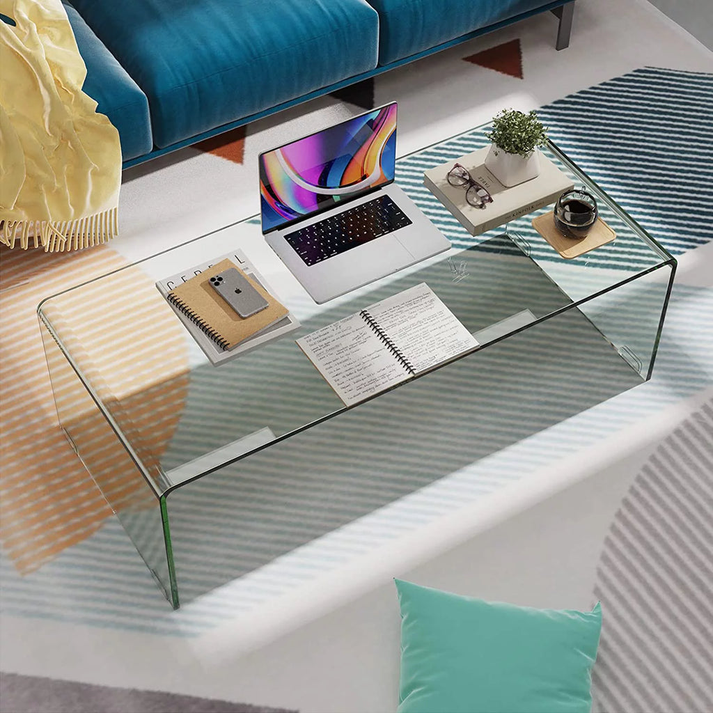 Glass Coffee Table with Smooth Round Edges E820