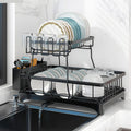 2 Tier Stainless Steel Dish Rack with Drainer J886