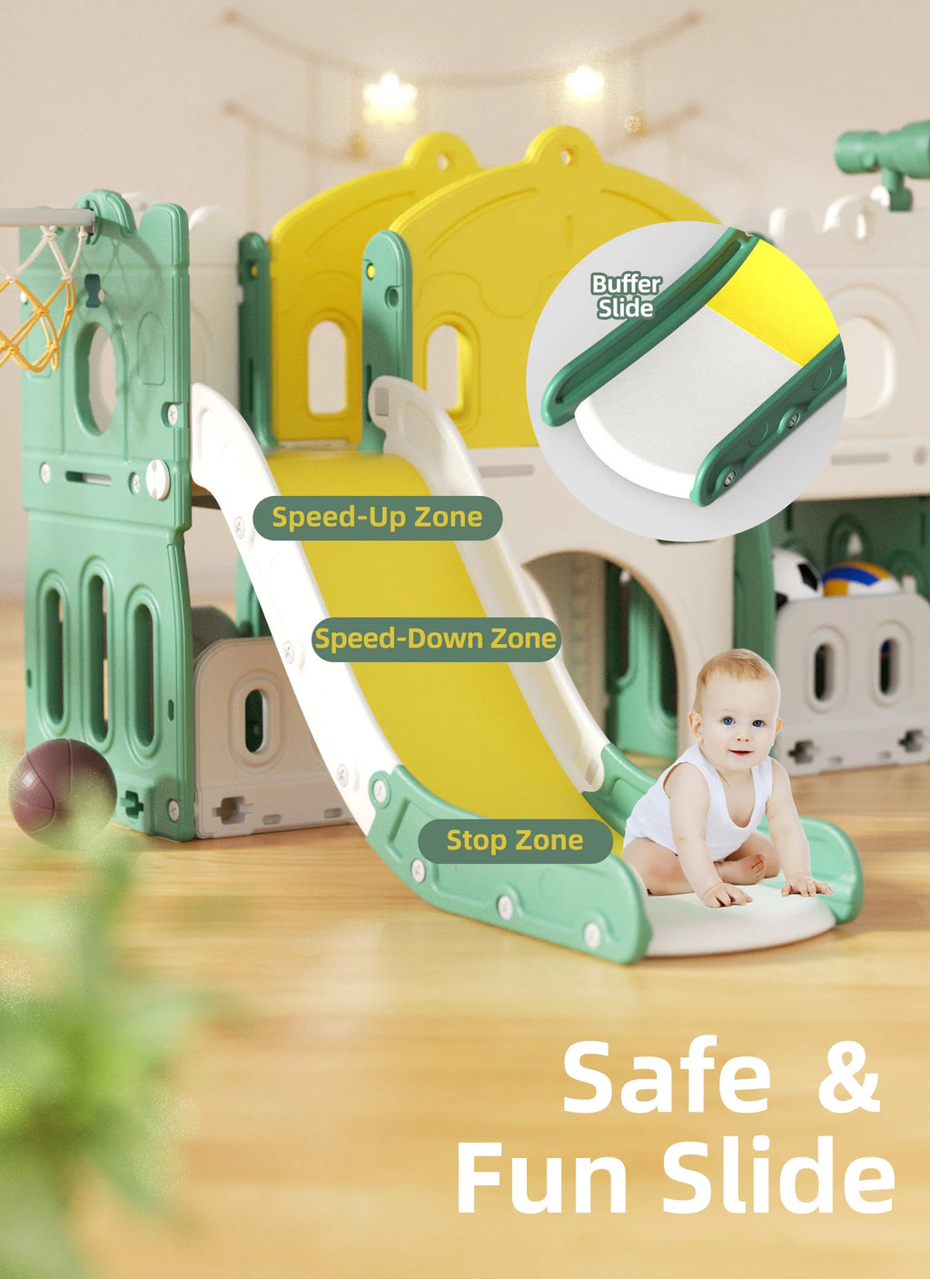 8 in 1 Kids Slide Set with Climber X797