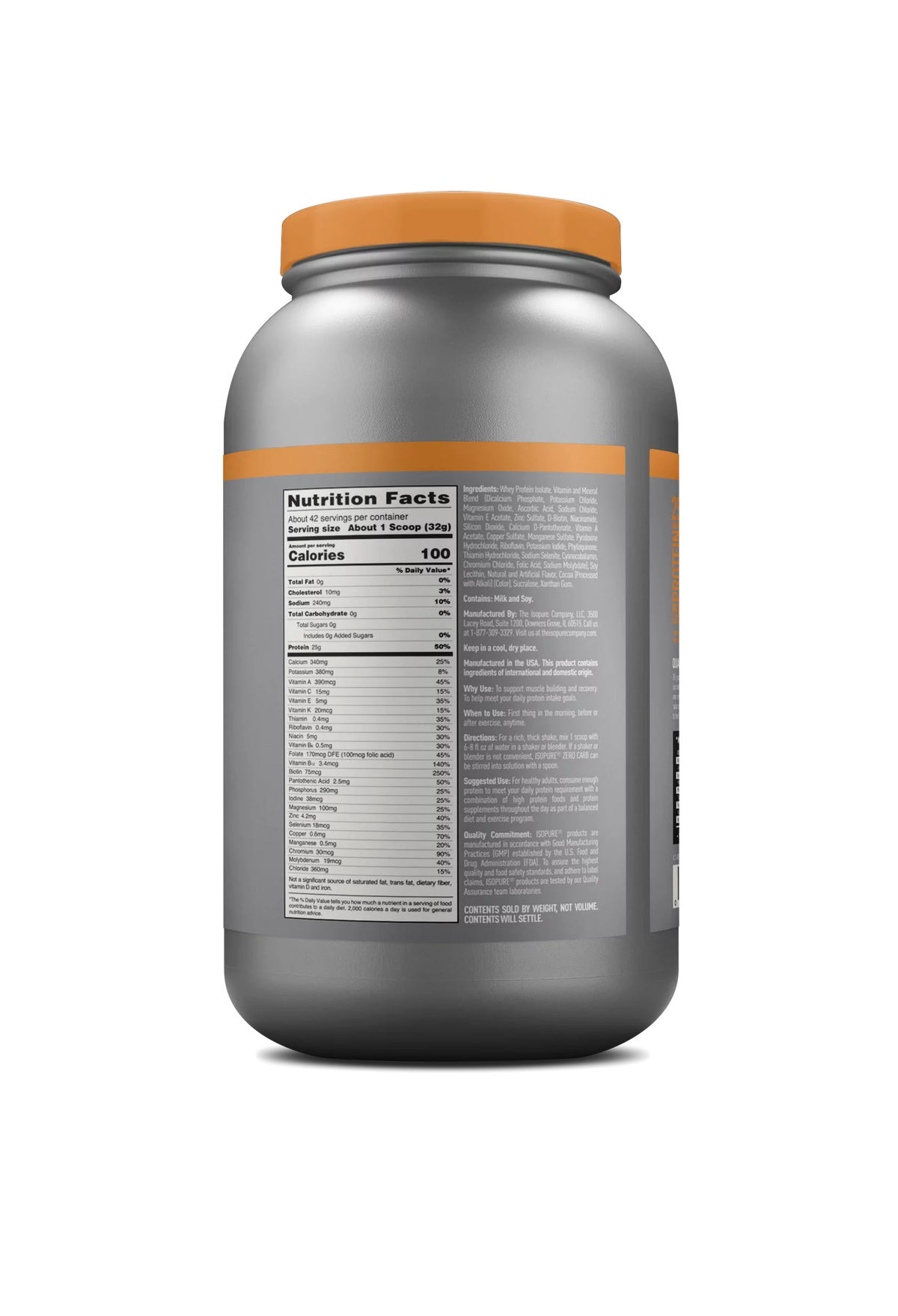 Zero Carb Whey Protein Isolate Powder Vanilla Salted Caramel 3 lb B328615