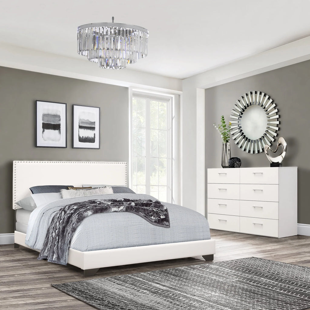 Charcoal Faux Leather Queen Bed D348350