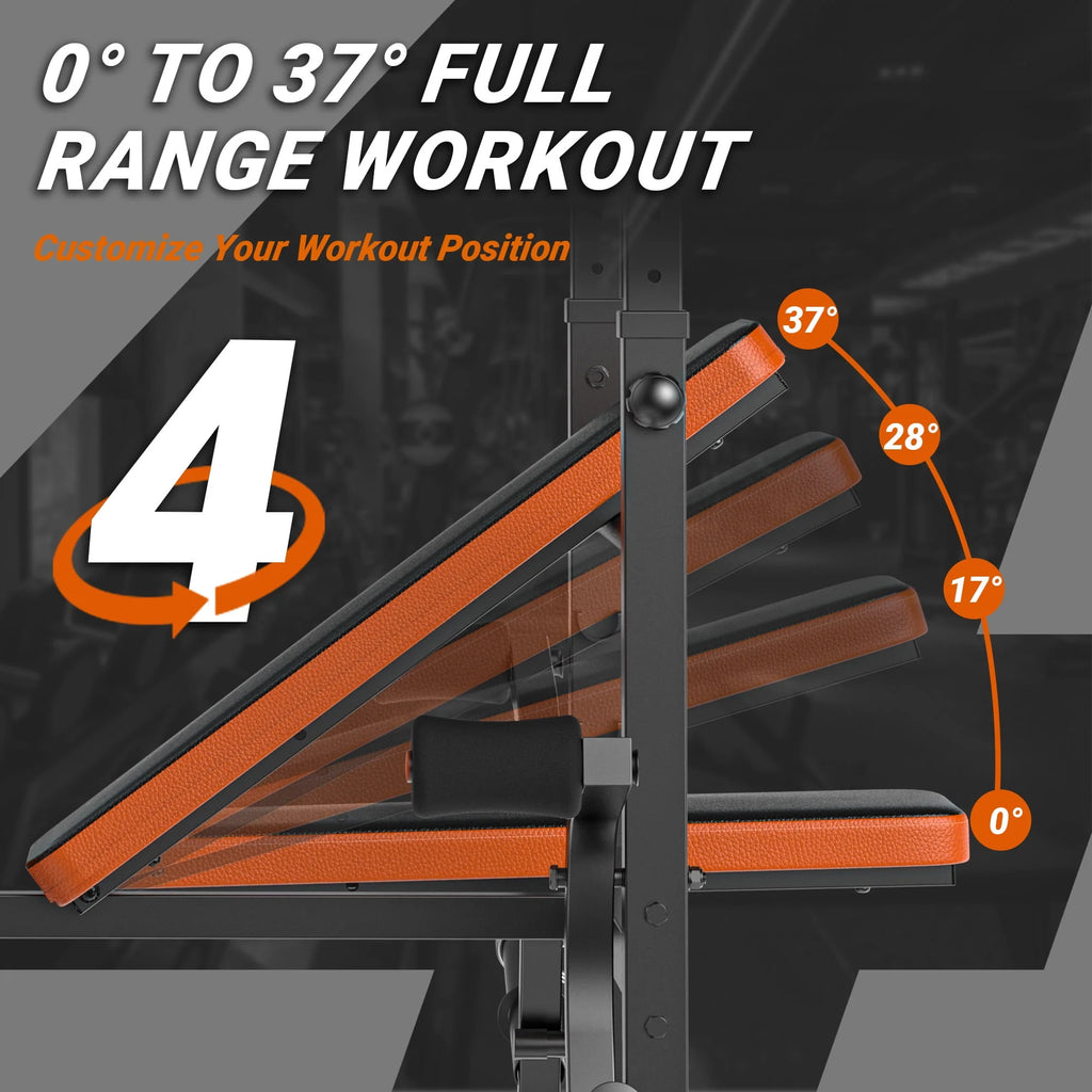 6 Positions Adjustable Foldable Weight Bench O50544
