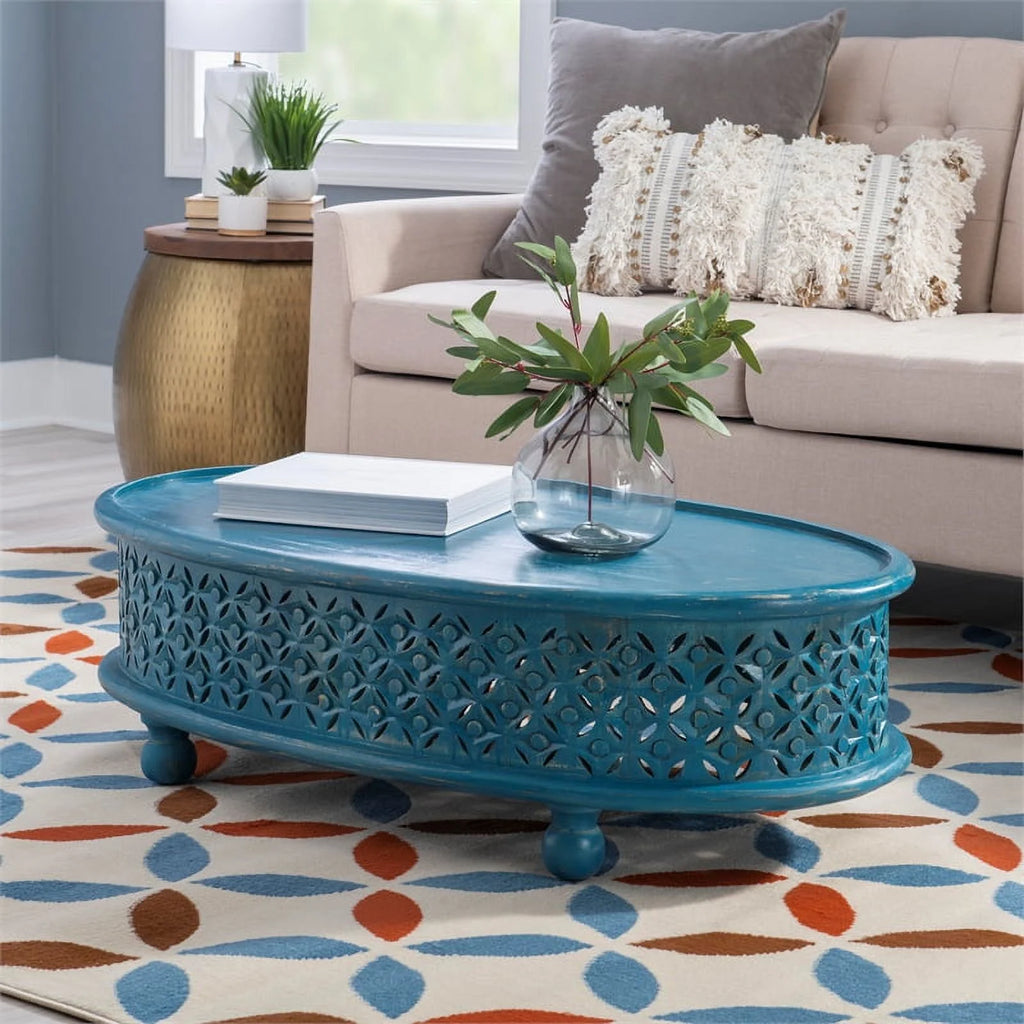 Oval Wood Coffee Table H566