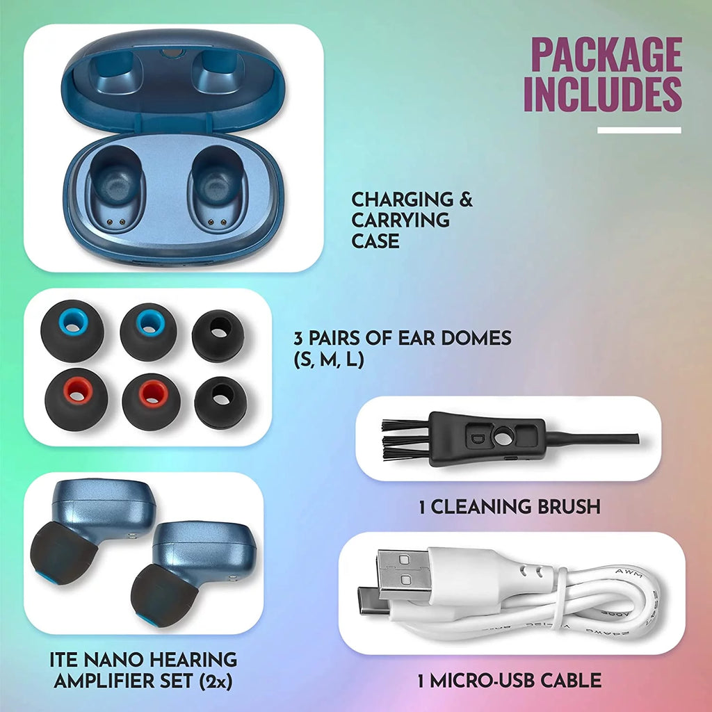Rechargeable Hearing Amplifier Pair with Noise Cancelling Z964