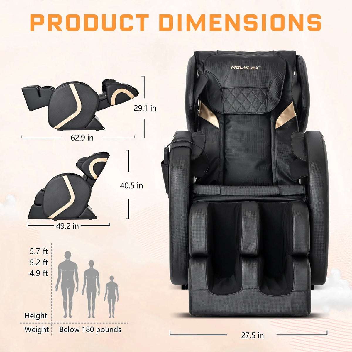 Small Zero Gravity Full Body Massage Chair with Heating and Airbags O9515