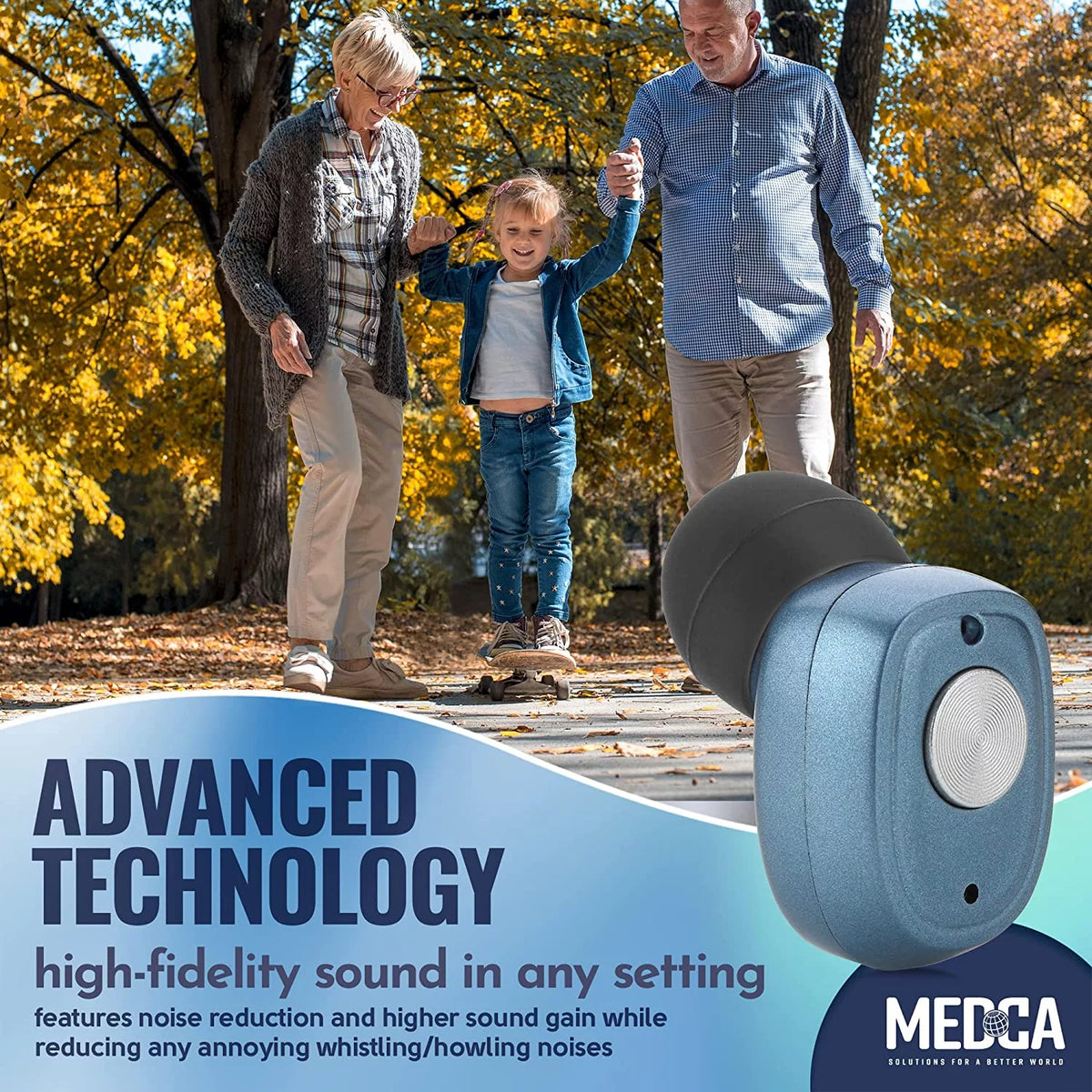 Rechargeable Hearing Amplifier Pair with Noise Cancelling Z964