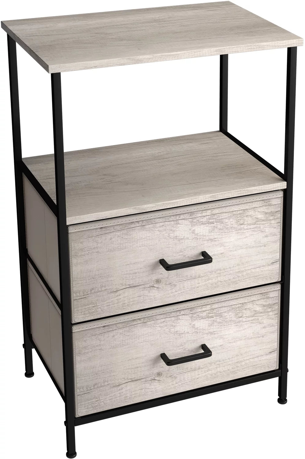 3 Drawer Nightstand with Steel Frame and Wood Top B926