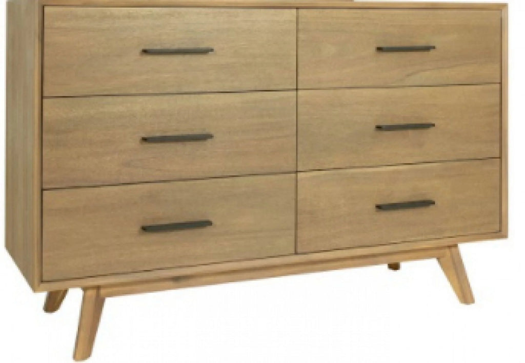 Walnut Solid Wood Six Drawer Double Dresser D445127