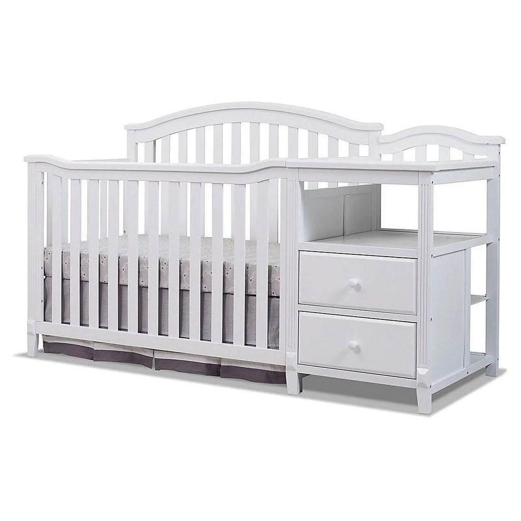 White Baby Crib with Changing Table and 6 Drawer Dresser Set H3200