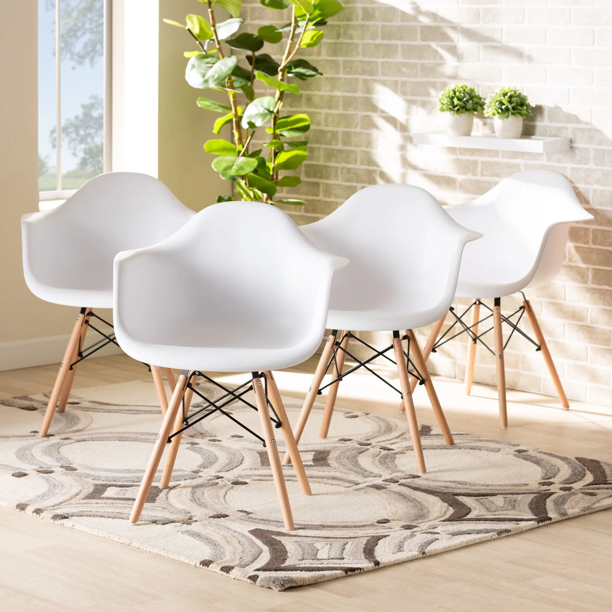 White Dining Chair Set of 4 D41083