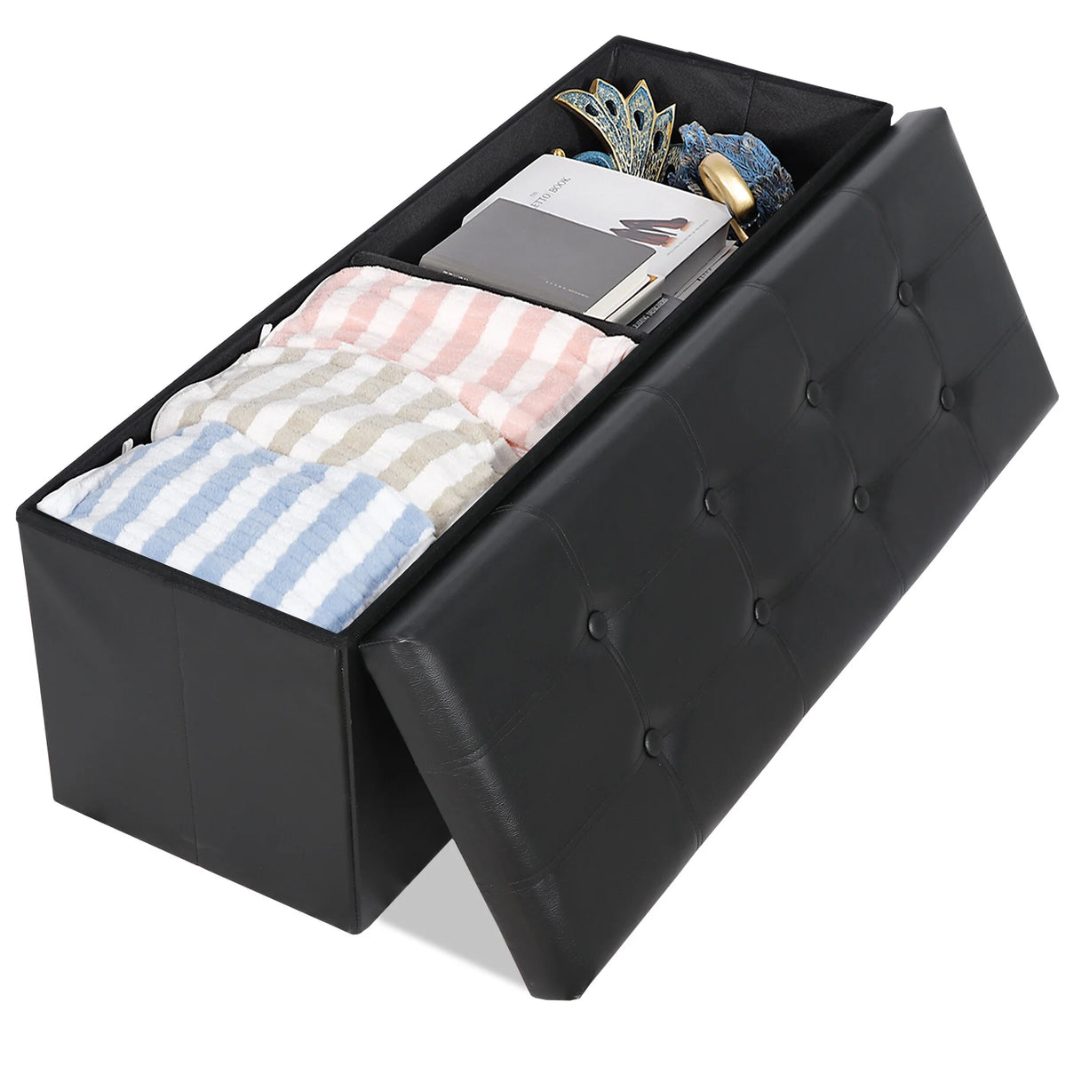 43 Inches Folding Storage Ottoman Bench M182241