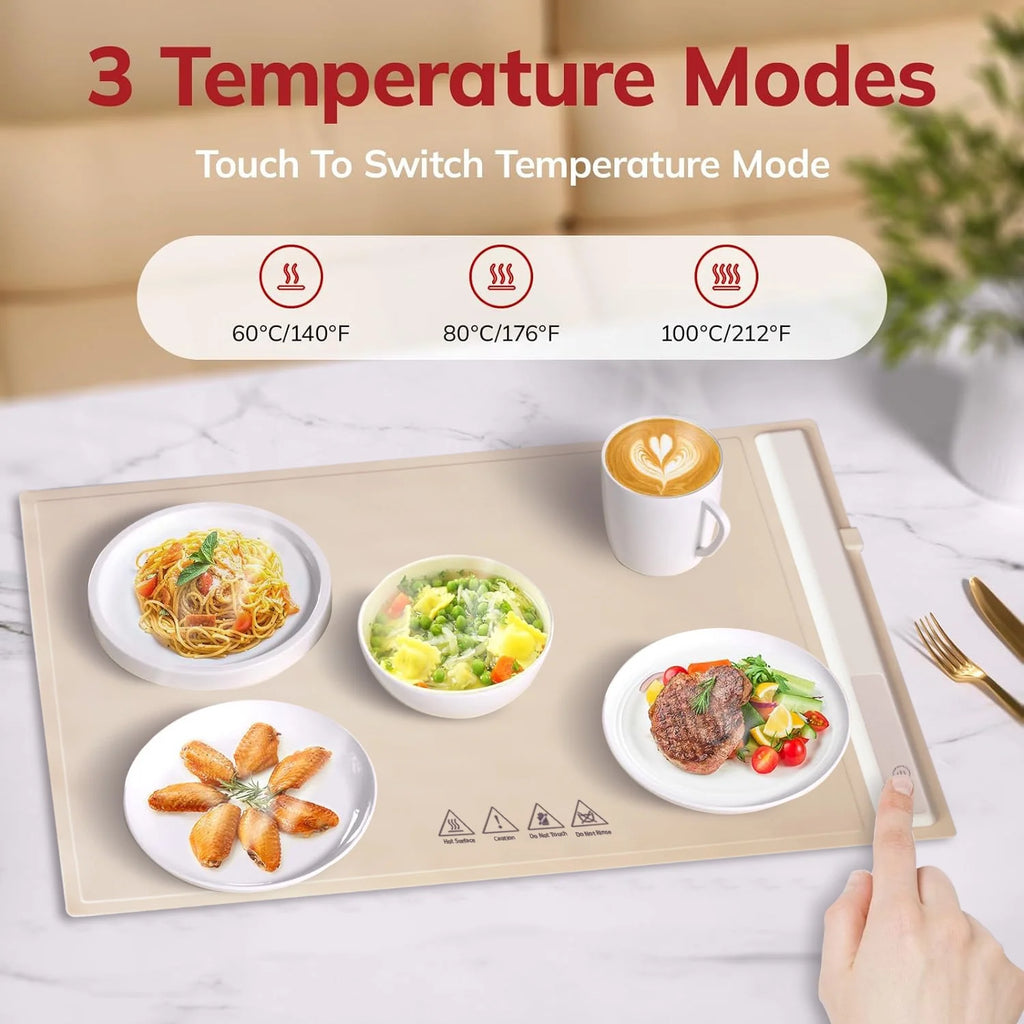 White Adjustable Temperature Foldable Electric Warming Tray H52250
