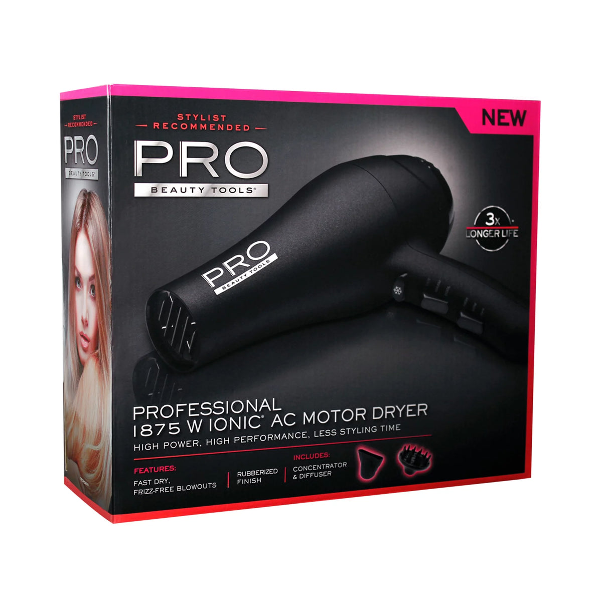 Black 1875 Watts Ionic Hair Dryer C396688